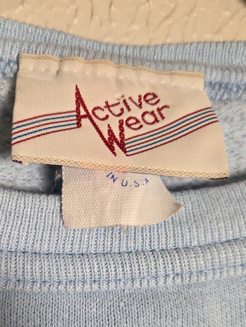 Vintage Country Goose 2 Piece Sweat Suit Top + Bottoms Cotton Blend Medium Blue - Picture 4 of 8